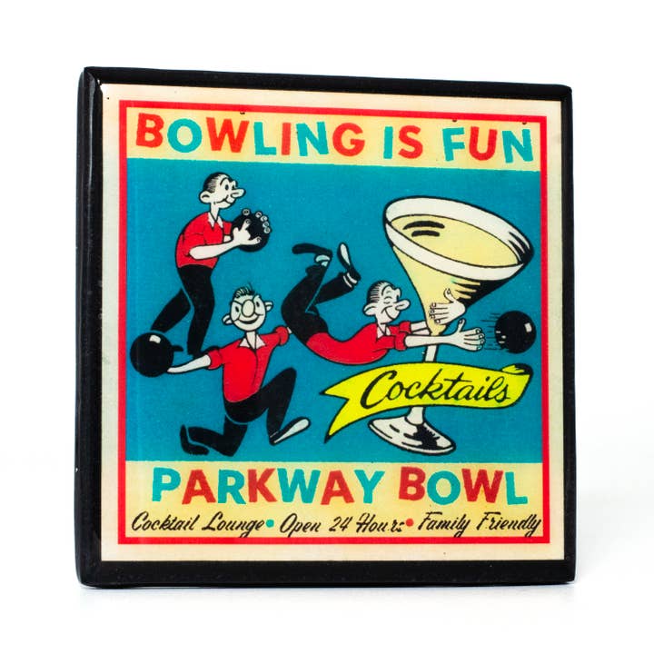 Cheltenham Road - Wholesale Coasters - Lets Bowl! Vintage Bowling Coaster Set3