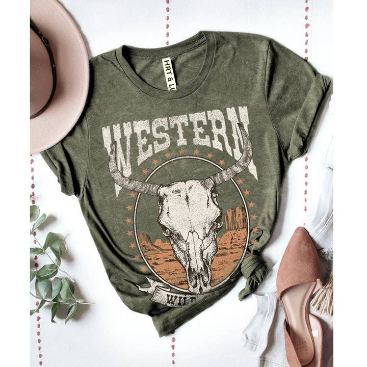 WESTERN WILD WEST MINERAL GRAPHIC TEE for wholesale by HRTandLUV