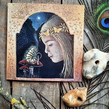 Tarjeta de felicitación para conocer a Caterpillar de Hannah Willow para venta al por mayor de Hannah Willow Art