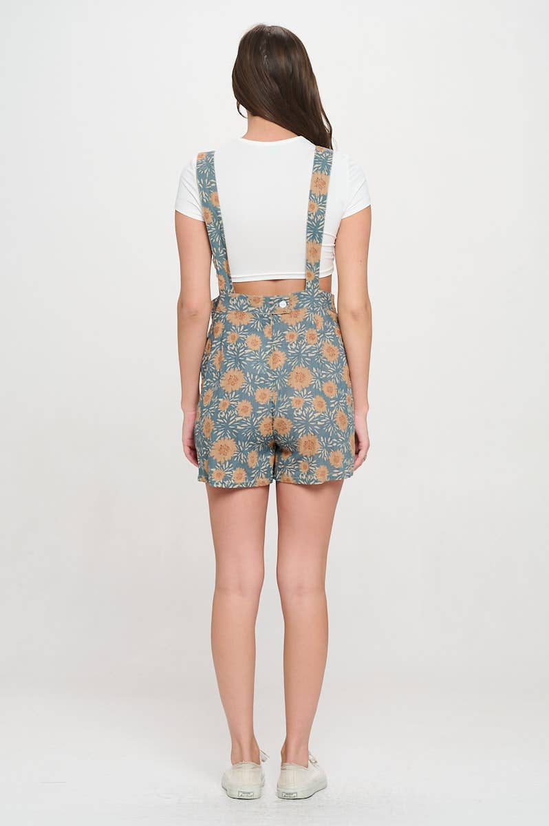 SM WARDROBE – Fato macaco - Mulher por atacado – SHORTALLS VINTAGE COM ESTAMPA DE FLOR10