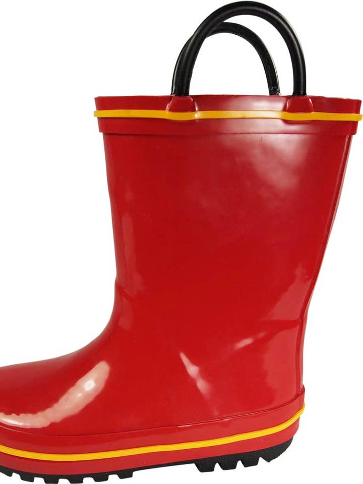 Eastern Off Price - Wholesale Rain Boots – Child - Norty Toddler Rain Boots - Red/Yellow Color0