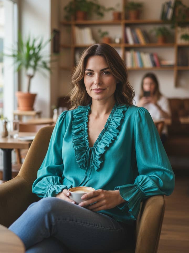 ENFÄRGAD TENCEL-BLUS 7182 för wholesale av LINEN & COTTON HOUSE