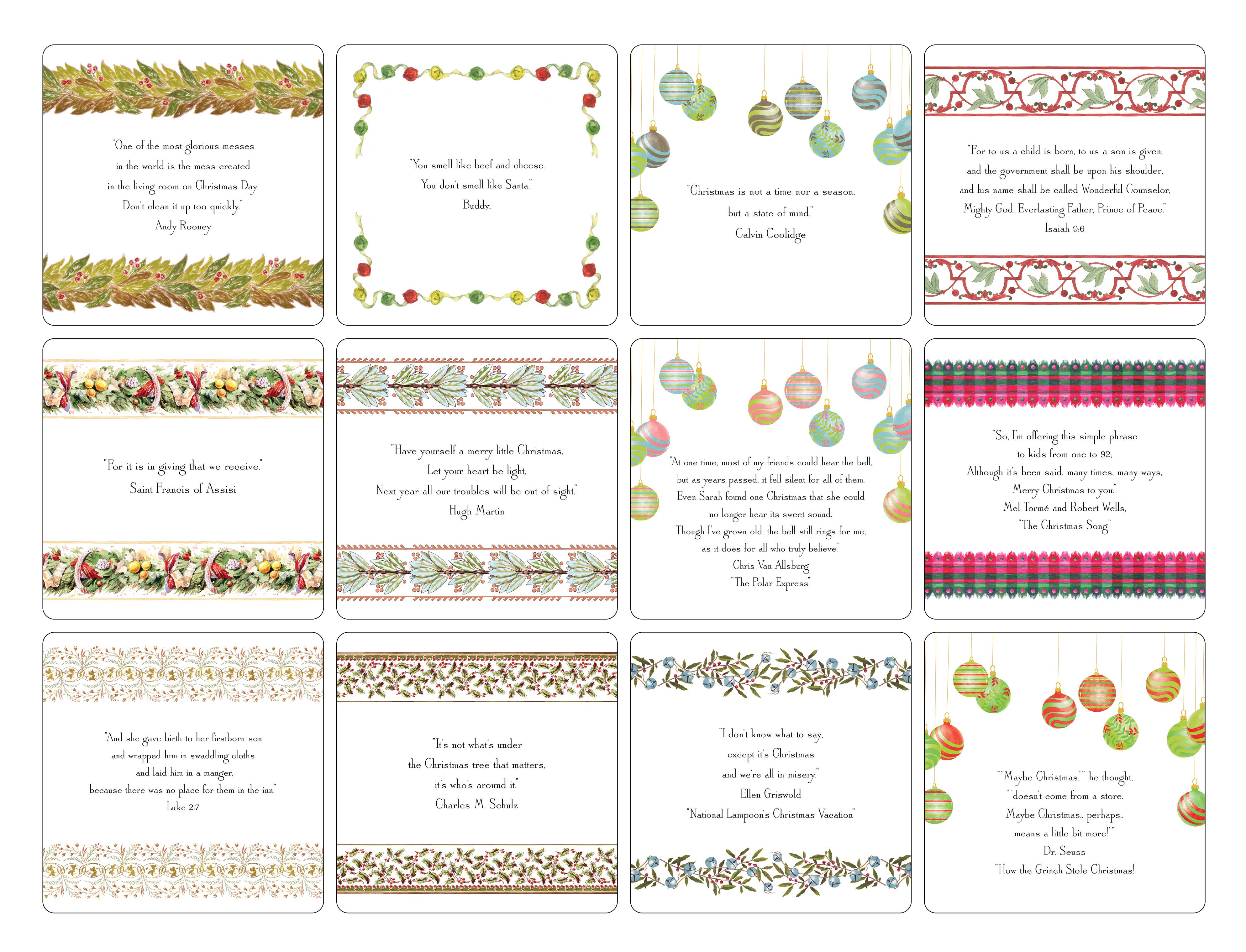 Maison de Papier - Wholesale Advent Calendar - VCO0001999 Christmas Quote Set 5.5" 4