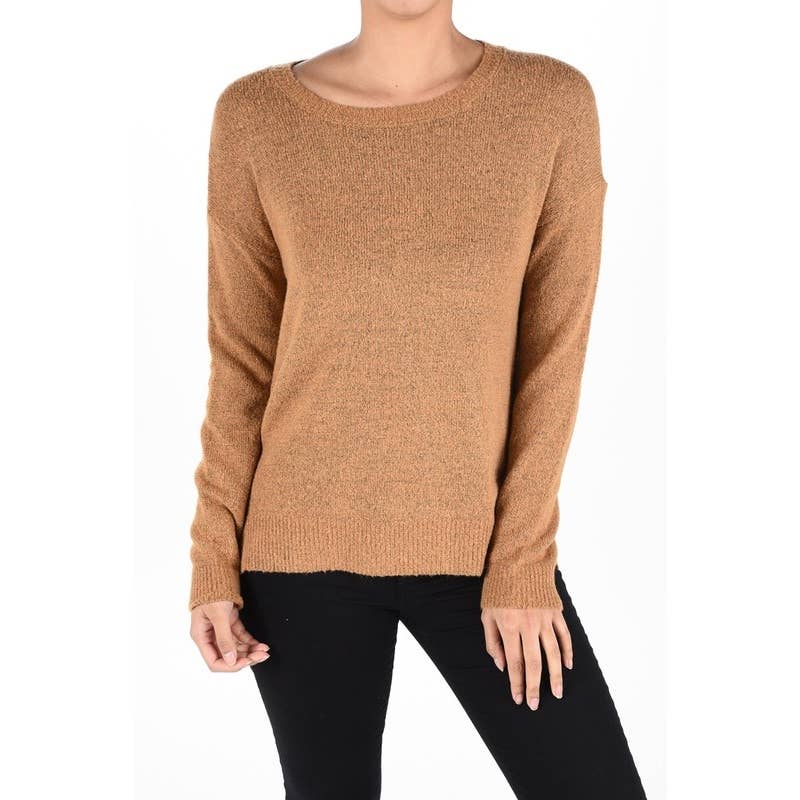 Mak – wholesale Pullovertröja - Dam – Crewneck stickad tröja med sidoslits MK80156