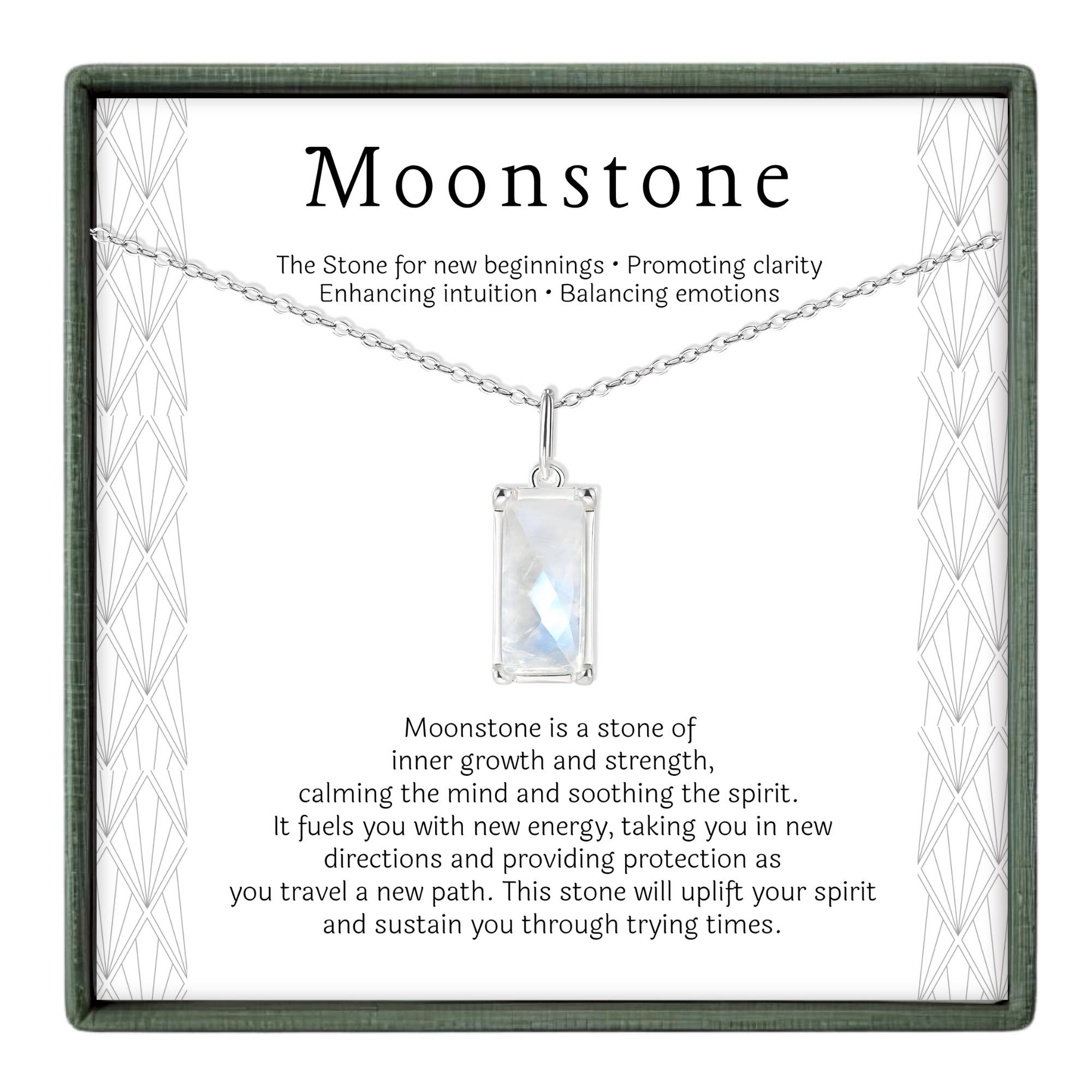 Silver Rainbow Moonstone Necklace – New Beginnings Gift for Her for wholesale on Faire0