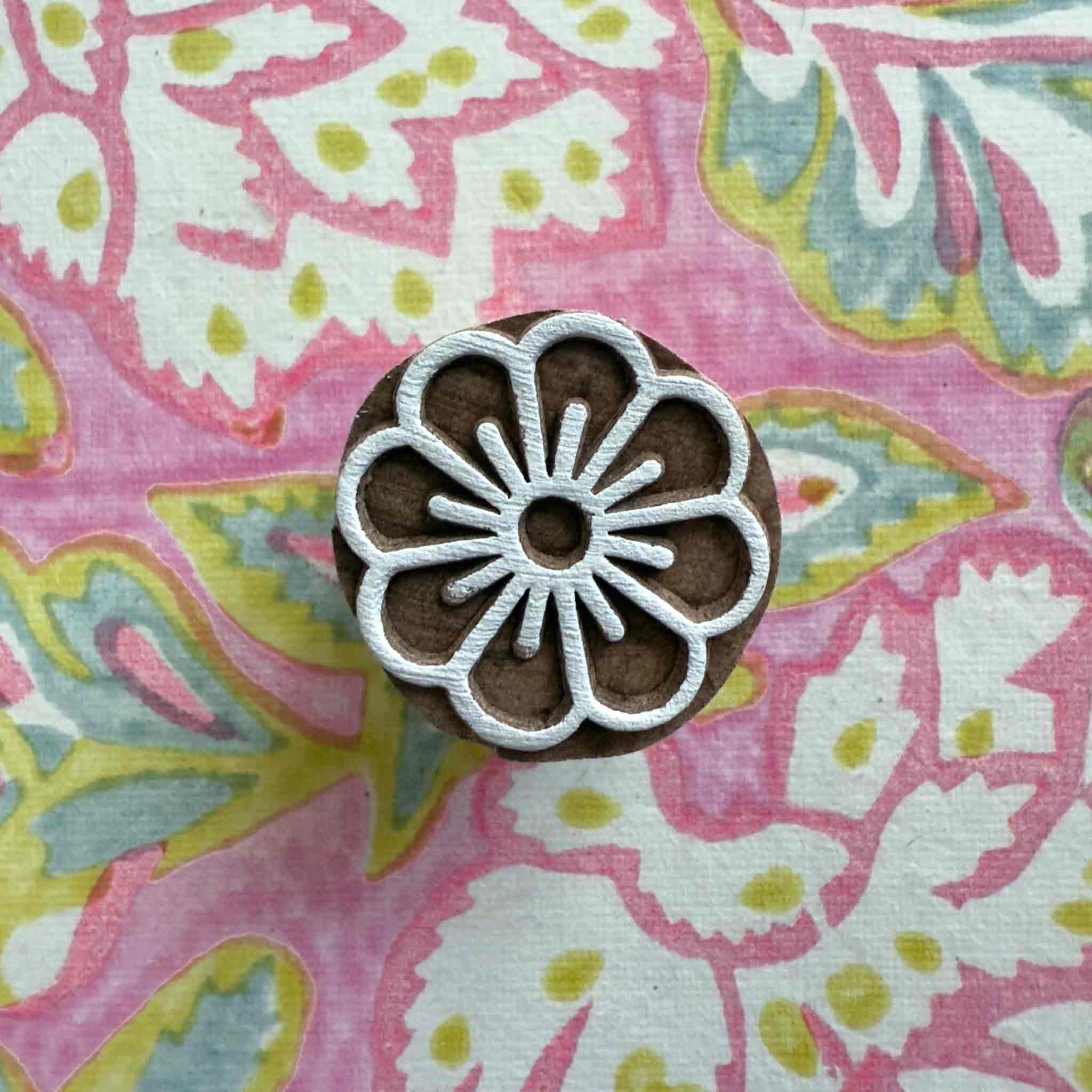 The Natural Paper Company – wholesale Rubber/decorative stamp – Blossom - Indian Wood Block Stamp | Flower Design Stamp2