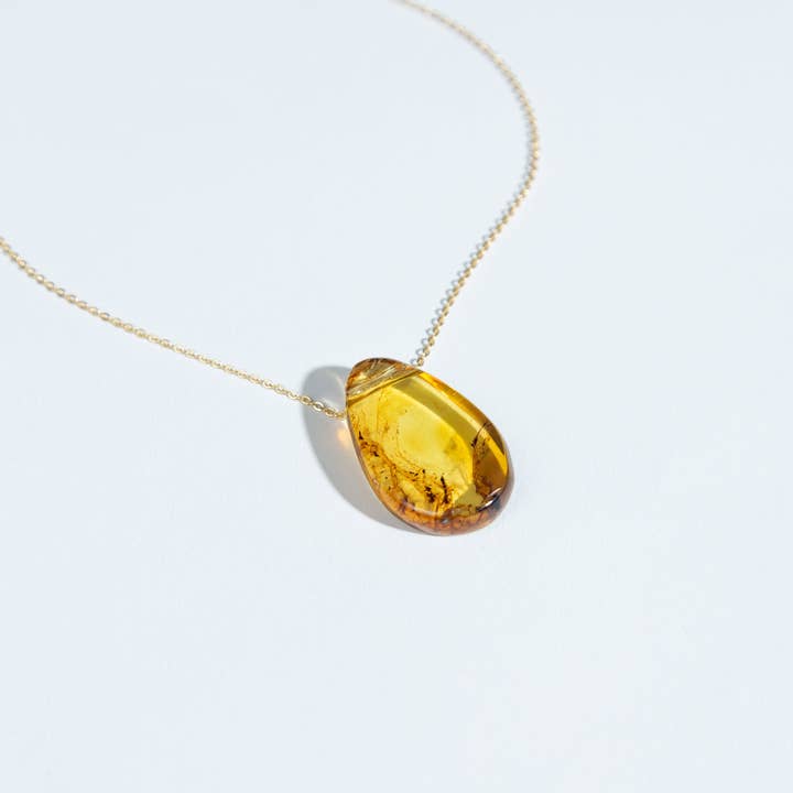 Amber Tear Drop Necklace for wholesale by Preemptive Love