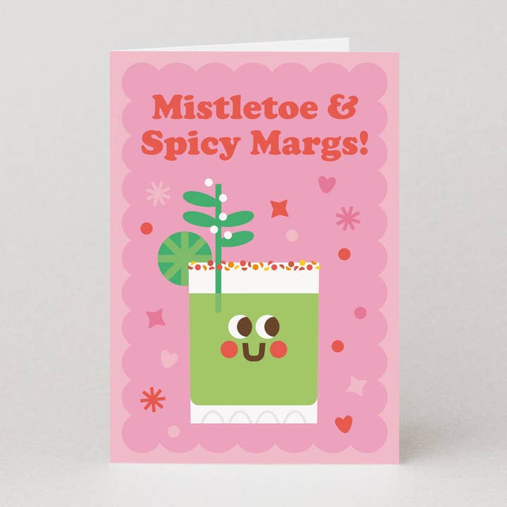Studio Boketto - Wholesale Kerstkaartje - Maretak & Pittige Margs | Feestdagenkaart | Kerstkaart0