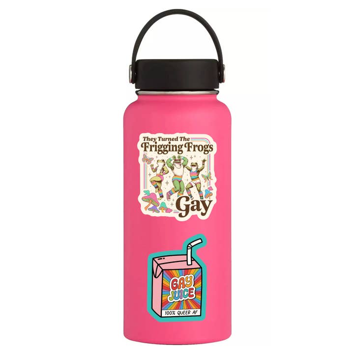 Juju and Moxie - Wholesale Sticker - Funny LGBTQ Frog Pride Humor Buff High Quality Vinyl Sticker2