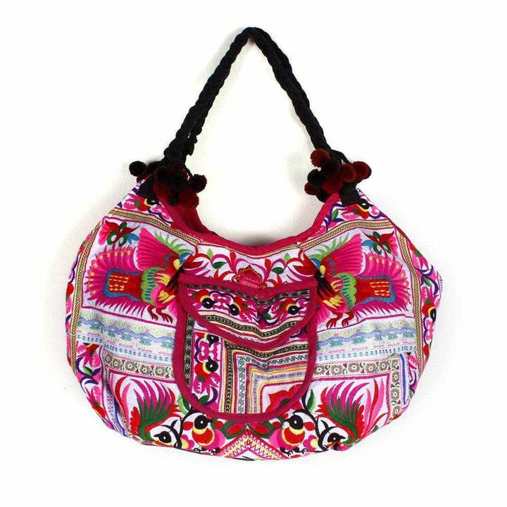 Lumily - Wholesale Tote Bag - Women's - BUNDLE: 5 Piece Floral Unique Hmong Totes - Thailand