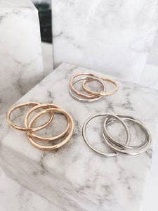 Charmin's Ringen - Wholesale Band/Stacked Ring - R1067 Rolling Anxiety Fidget Ring Rose-Gold-Steel0
