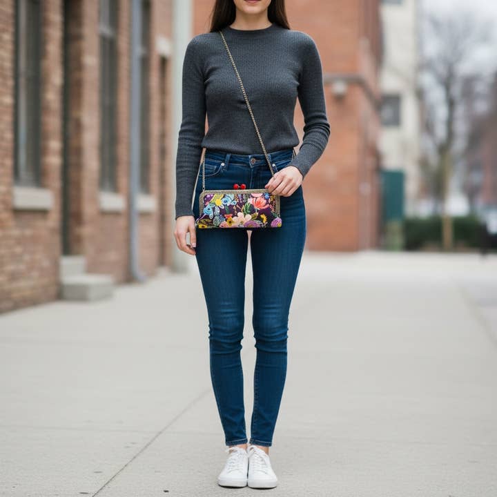 Kiki & Syds Handytasche, Floral Plum für den Großhandel von Kiki & Syds