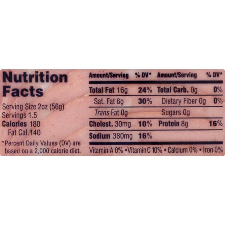 Dietz & Watson – wholesale Skinka – Dietz & Watson Mortadella, förskivad, 3 oz