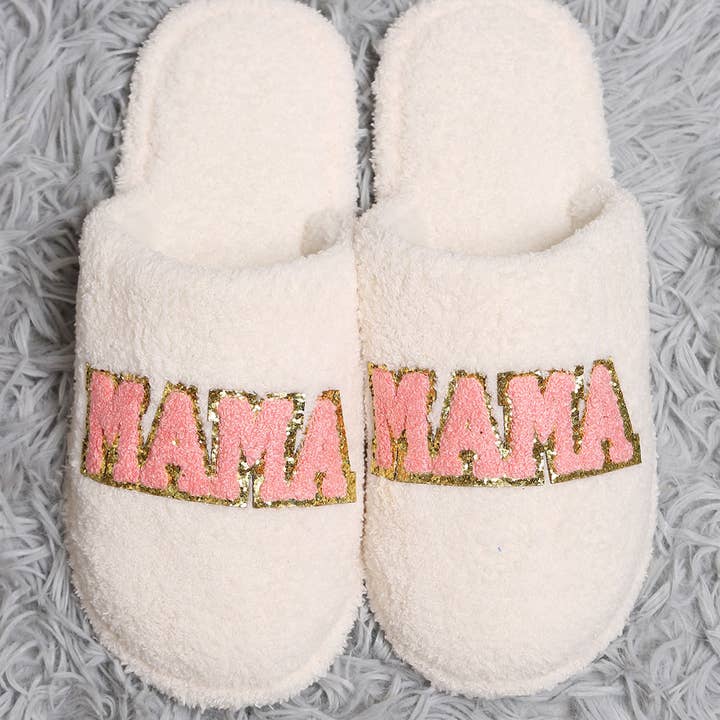 Fashion City - Wholesale Slippers - Women's - MAMA Chenille Patched Home Slippers1