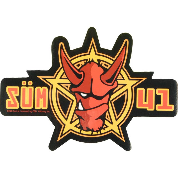 Rockabilia - Wholesale Sticker - Sum 41 "Devil Head In Pentagram (5.5"" x 4"") Sticker"