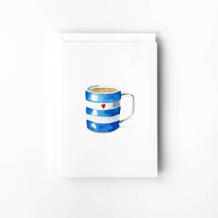 Finding Silver Pennies - Wholesale Everyday Greeting Card - Striped Mug with Heart Mini Note Card | Valentines Enclosure1