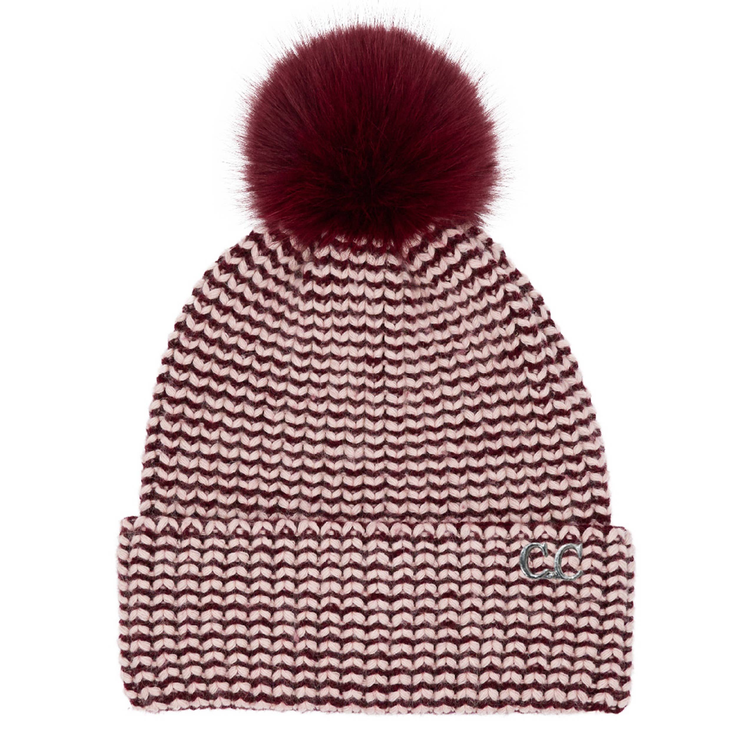 Hana – Engroshandel Beanie - Dame – C.C To-farvet Angora Manchet Beanie Vinterhat0