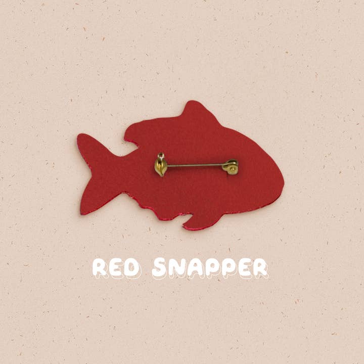 Ivycdraws - Vendita all'ingrosso Spilla da bavero - Spilla da ricamo Red Snapper1