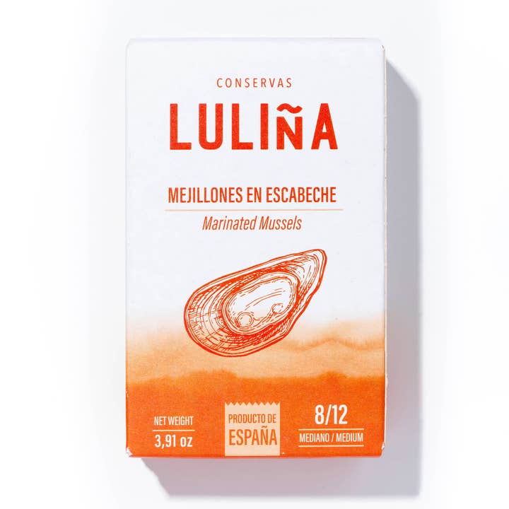 Conservas Luliña - Venta al por mayor Pescados/mariscos - MEJILLONES EN ESCABECHE 8/12 PIEZAS MEDIANOS