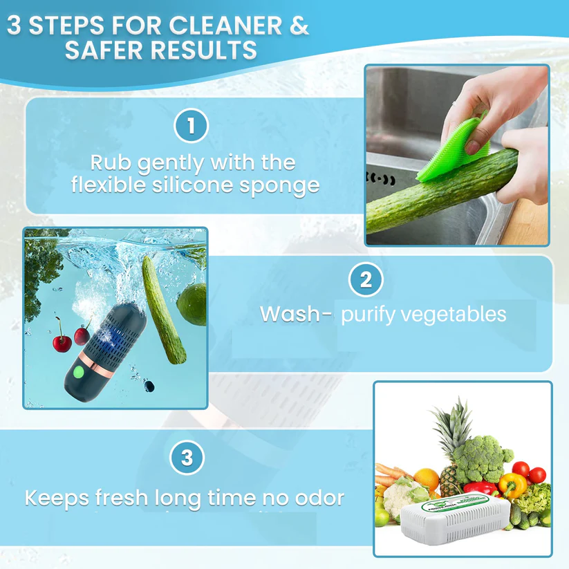 GoLiveAi - Wholesale Kitchen tool/gadget - Fruit & Vegetable Cleaner, Fruit Washer & Fridge Deodorizer2