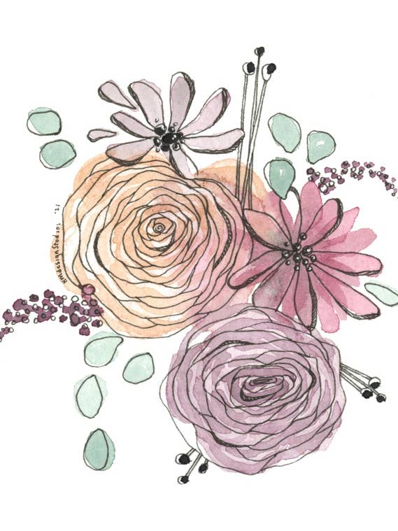 Carte de vœux Merci, Floral #1 pour la vente par HMdesignStudios