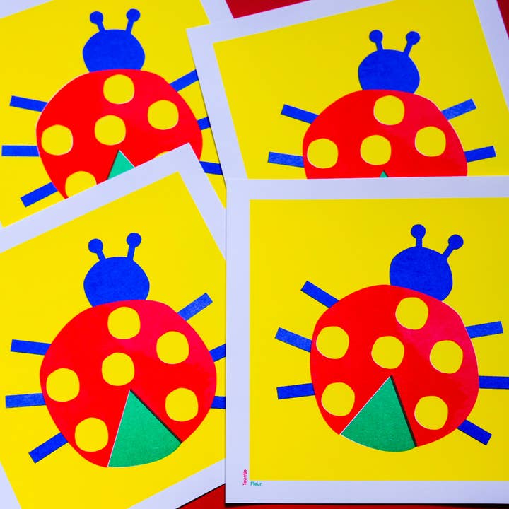 Teuntje Fleur - Venta al por mayor Ilustración - Impresión de mariquita cuadrada 20x20 cm2