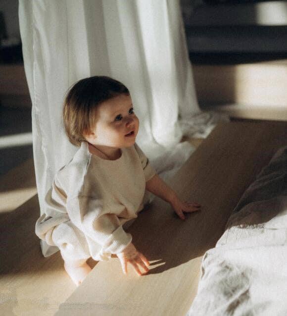 beige 18M-6Y Unisex Tvådelat Set Loungekläder Våffeltoppar & Byxor Grossist Småbarnskläder för wholesale på Faire5