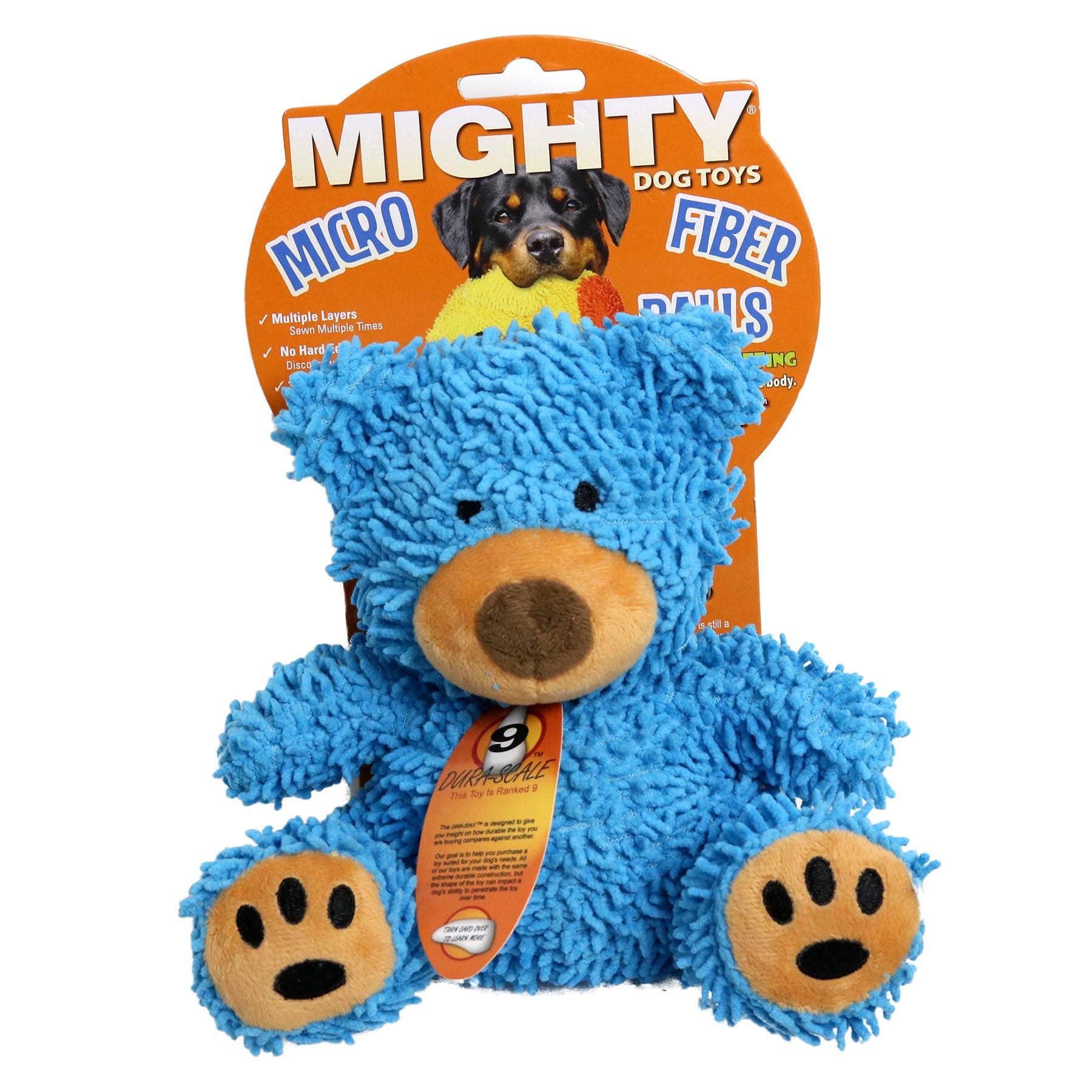 Tuffy Dog Toys - VIP Products - Vendita all'ingrosso Giocattoli sonori per animali - Cani - Mighty, palla in microfibra, giocattolo per cani a forma di orsetto, durevole e che emette suoni5