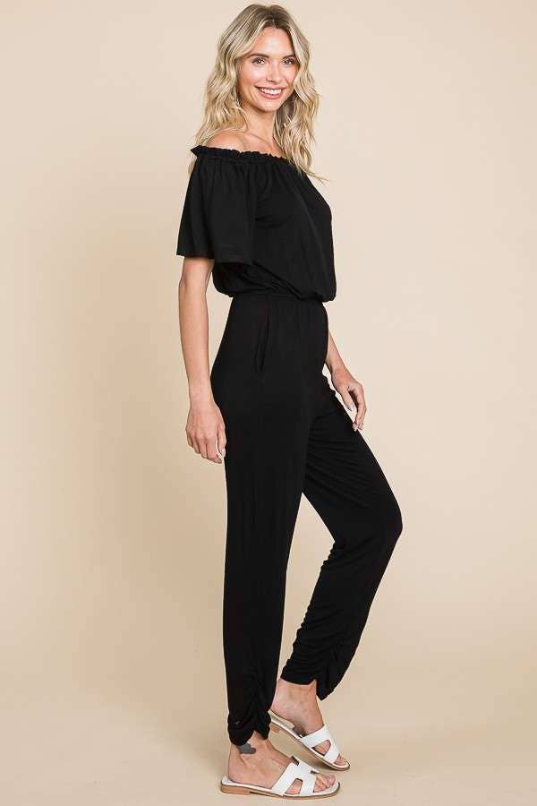 Culture Code - Wholesale Jumpsuit - Women's - CAR1489 - OFF SHOULDER PEASANT JUMPSUIT1