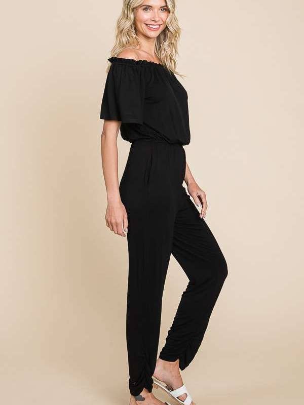 Culture Code - Wholesale Jumpsuit - Women's - CAR1489 - OFF SHOULDER PEASANT JUMPSUIT1