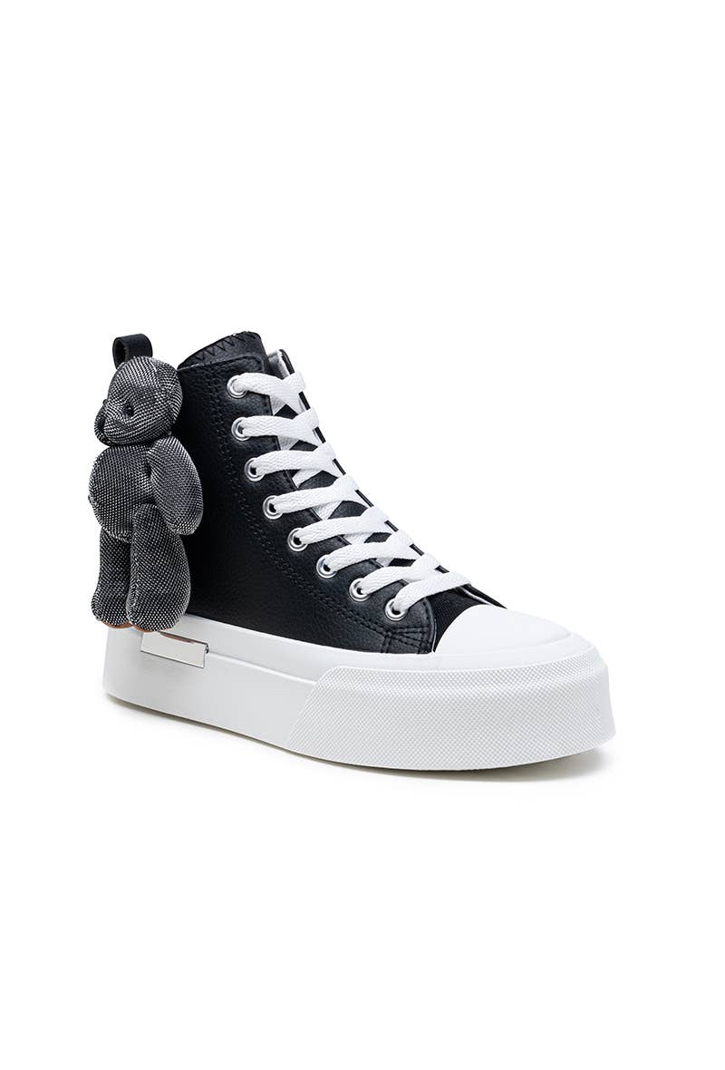 LADY GLORY – Engroshandel Lifestyle sneaker - Dame – High-top sneakers med dekorativ bamse10
