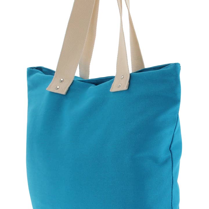 VW Collection by BRISA - Wholesale Grocery/Shopping Bag - VW T1 Bus Canvas Shopper Bag - Turquoise