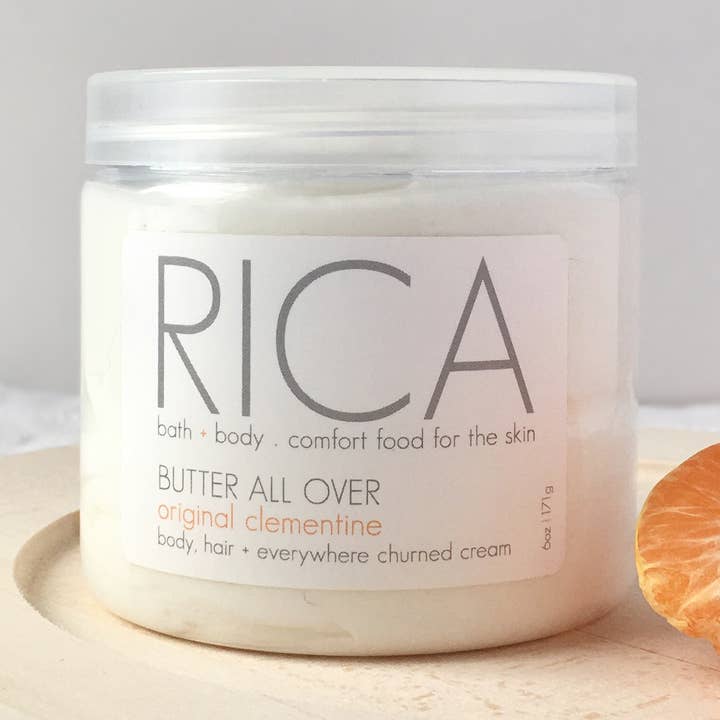 RICA bath + body - Wholesale Body Balm/Butter - Butter All Over, 6 oz, Original Clementine