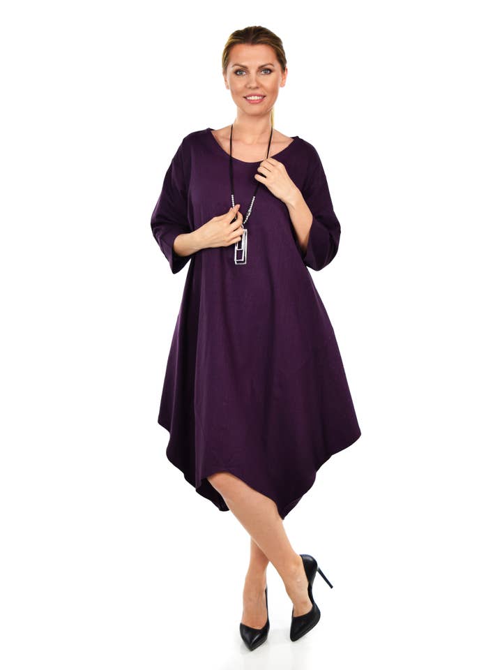 LINEN AND GAUZE - Wholesale Dress – Women's - 5089 : linen lagen look dress, Quirky Dress2