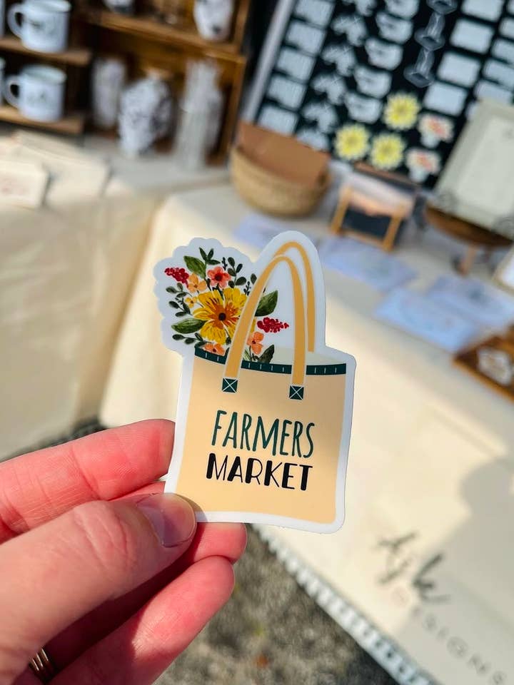 Farmers Market Sticker for wholesale by Ajk Designs
