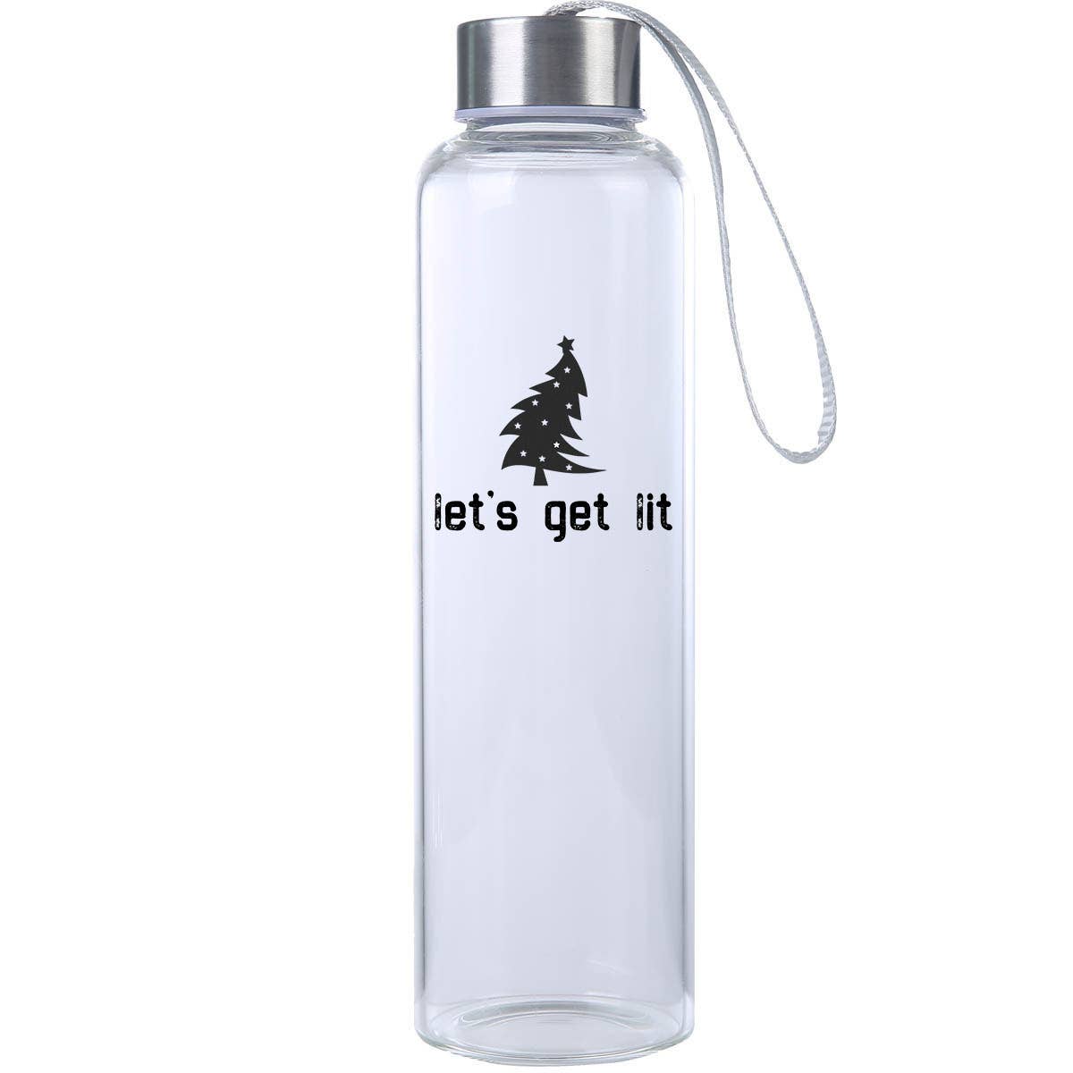 Made2Order - Wholesale Water Bottle - Christmas Holiday Glass Water Bottle0