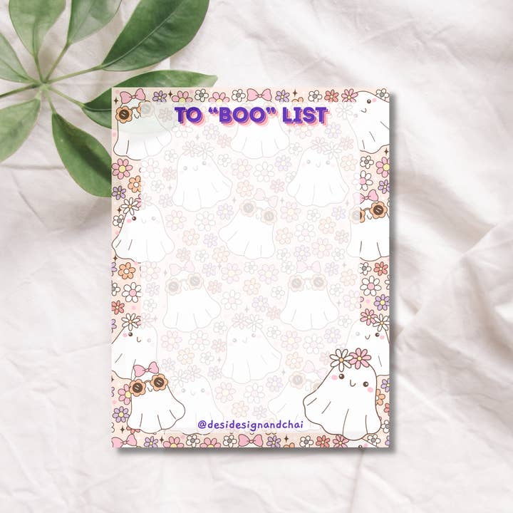 To "Boo" list - Spooky halloween - Notepad - 25 sheets for wholesale by Desi design and chai