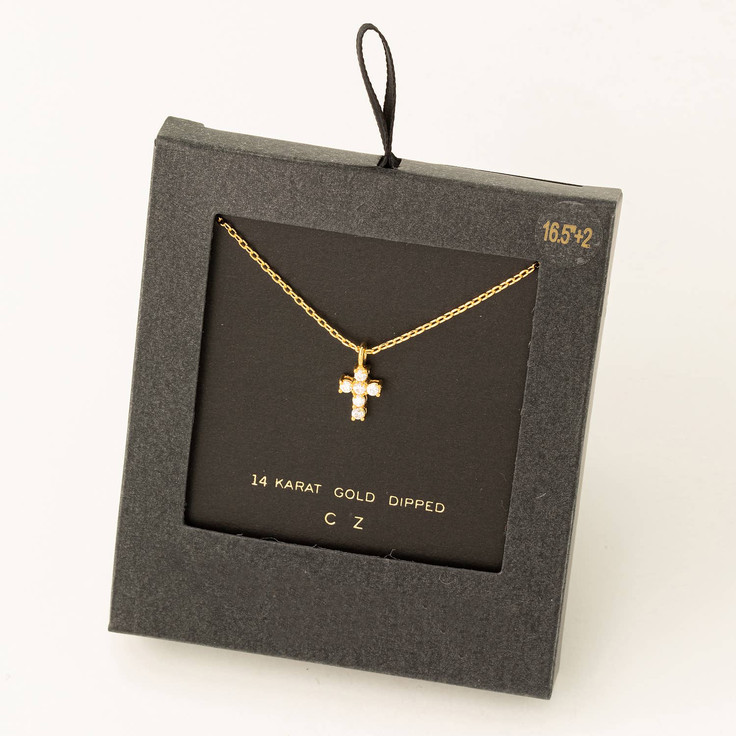 Fame Accessories - Wholesale Pendant/Charm Necklace - Secret Box Cz Mini Cross Charm Necklace0