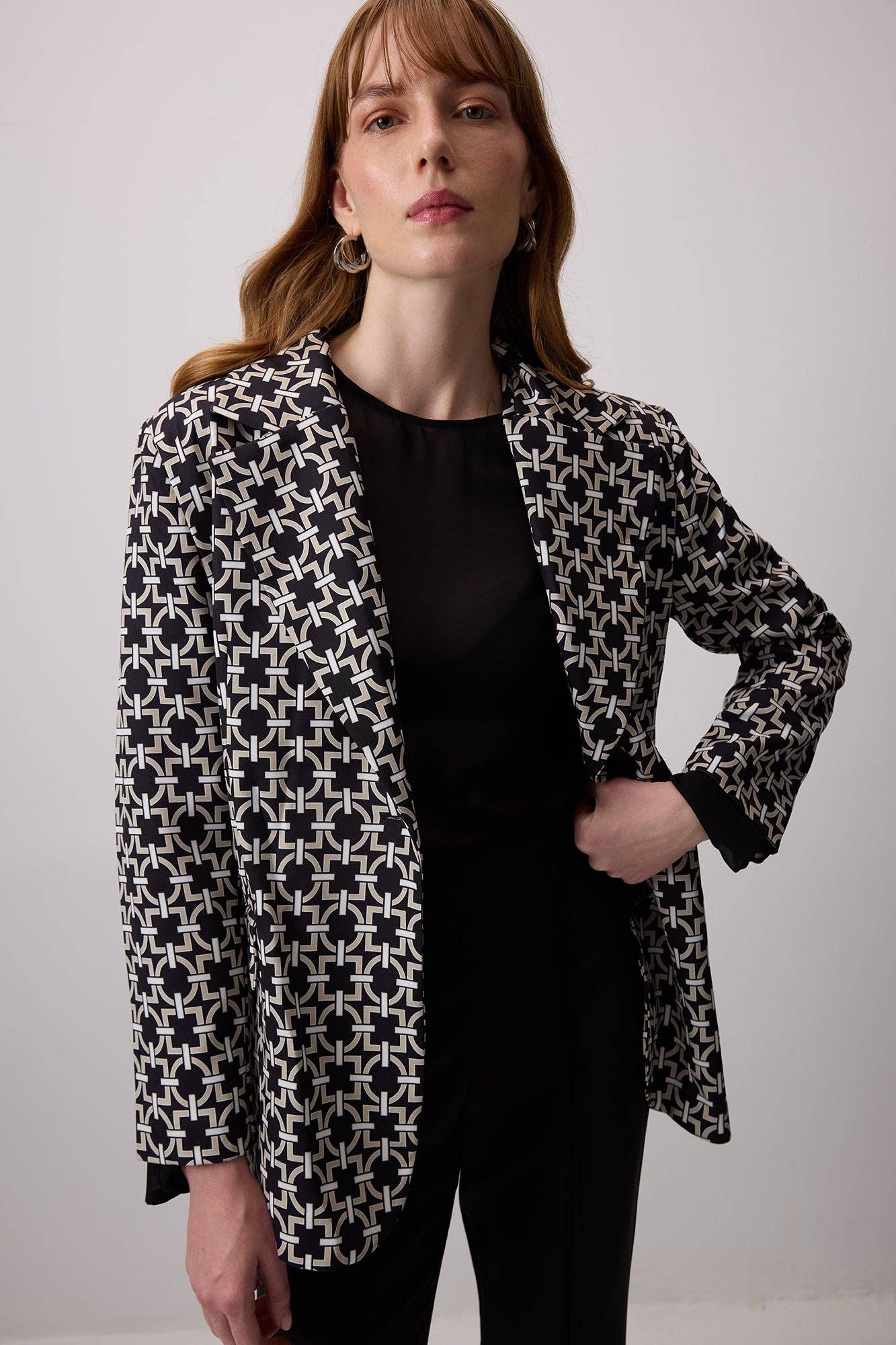 Black LOCK PATTERNED BLAZER JACKET for wholesale on Faire3