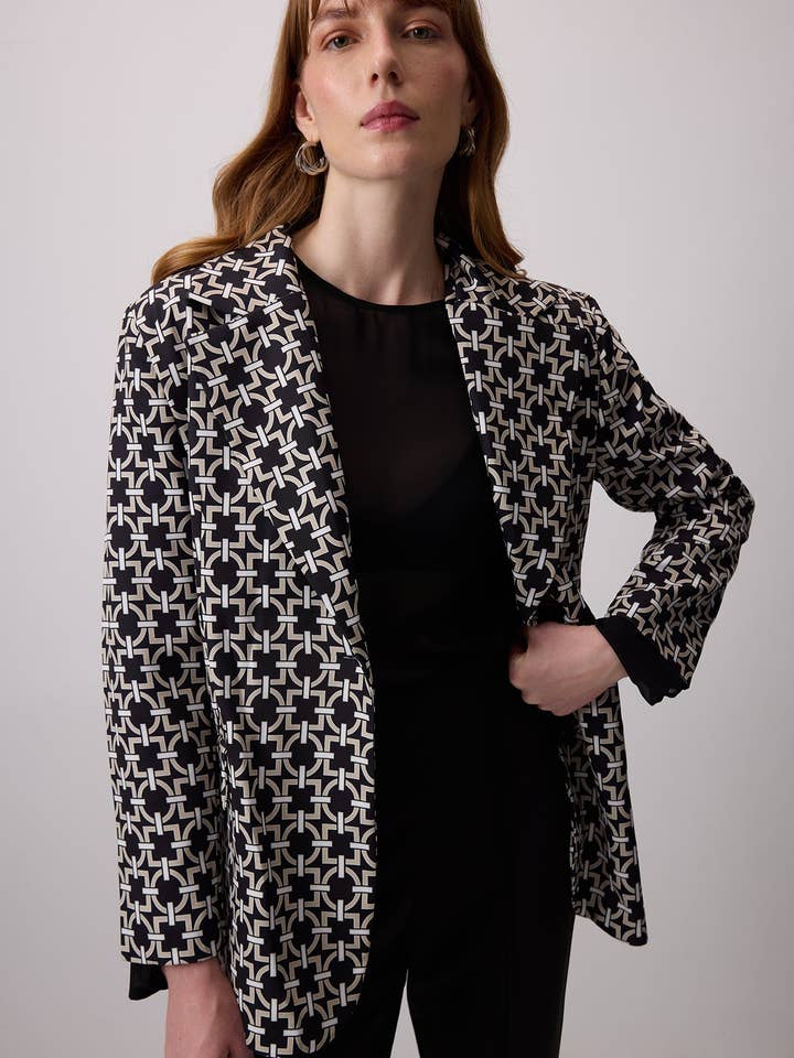 Black LOCK PATTERNED BLAZER JACKET for wholesale on Faire3