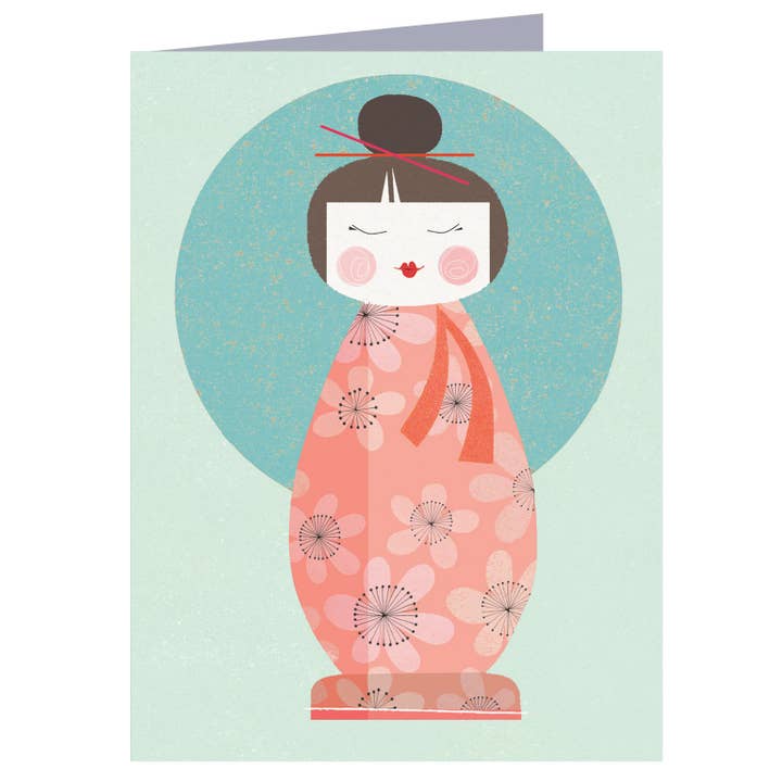 Carte de poupée Mini Kokeshi TW06 pour la vente par Kali Stileman Publishing