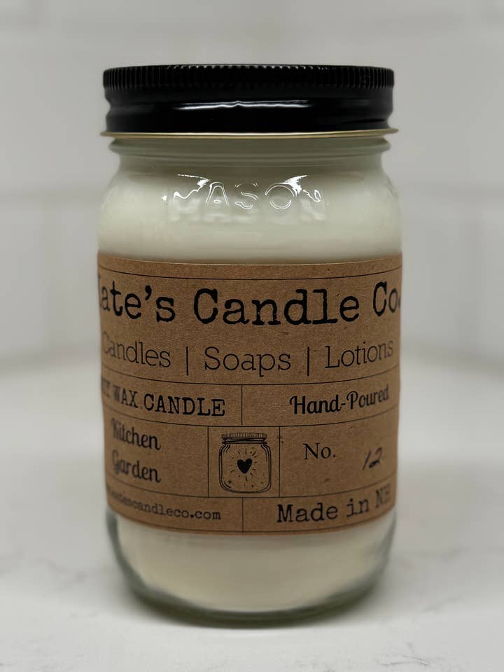 No. 12 Kitchen Garden | Mason Jar Candle for wholesale by Kate's Candle Co