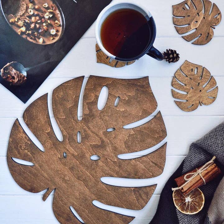 Holzuntersetzer Monstera für den Großhandel von Mr.Deer