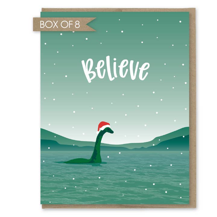 Nessie tror semesterkort - Box med 8 för wholesale av Modern Printed Matter