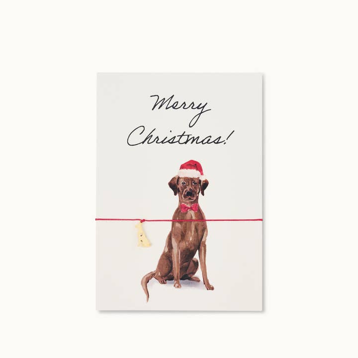 by Vivi. - Wholesale Charm/Dangle Bracelet - Bracelet Card: Brown Christmas Labrador
