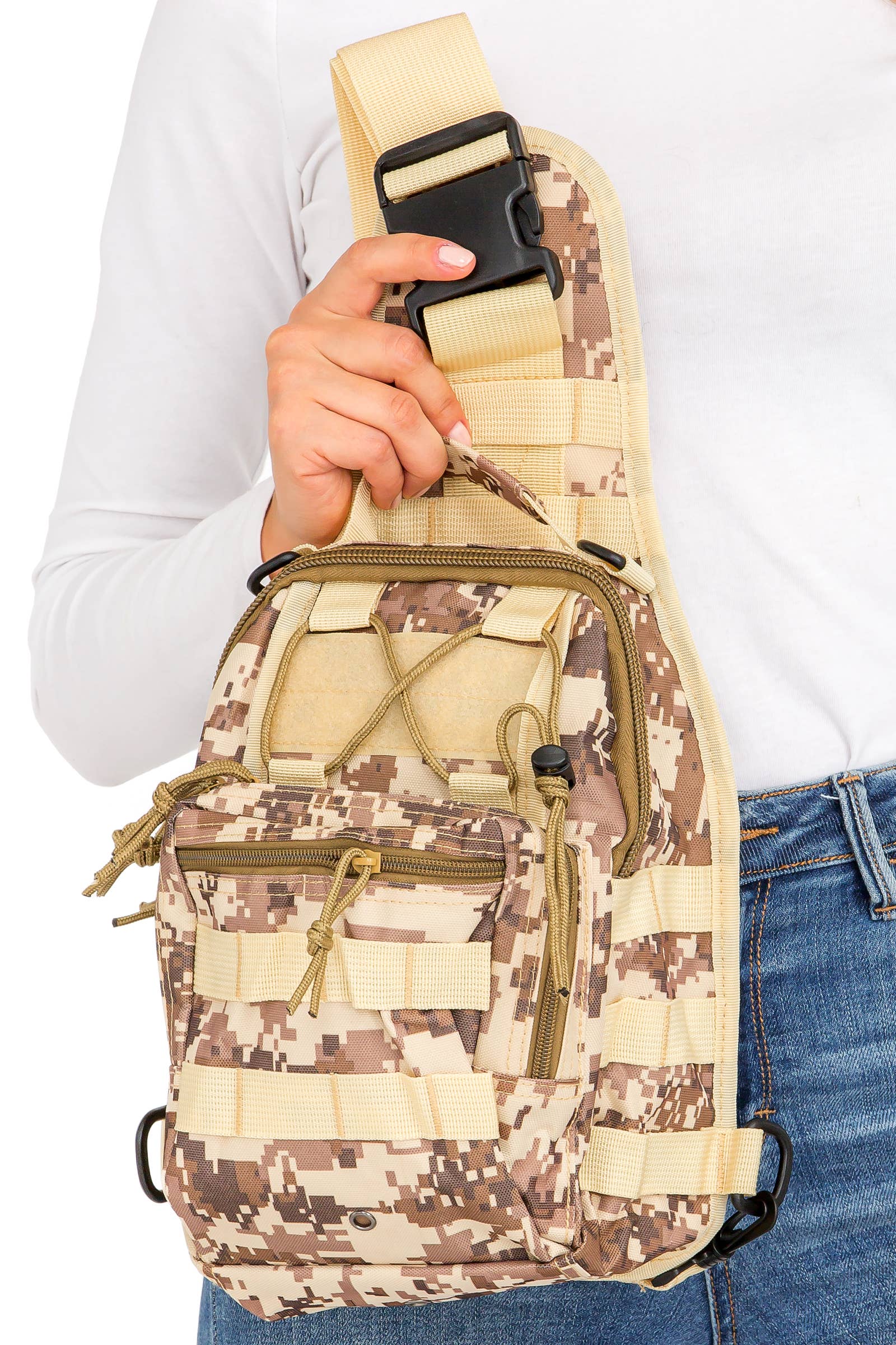 Cap Zone - Venta al por mayor Bolsos bandolera - Unisex - Bolso de Bandolera Táctico de Alta Resistencia con Camuflaje Digital3