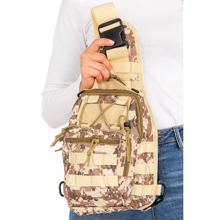 Cap Zone - Wholesale Crossbody Bag - Unisex - Digital Camo Tactical Heavy Duty Poly Sling Bag3