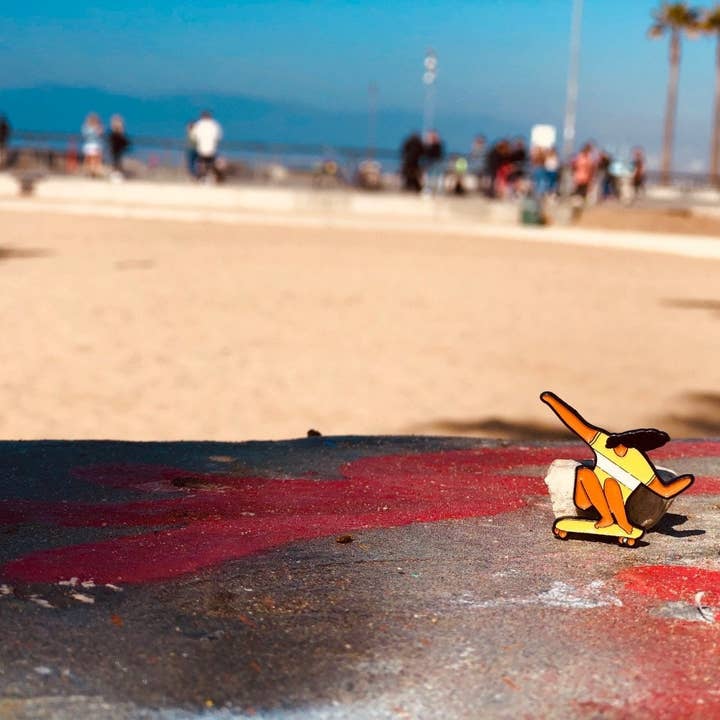 Gift for Her Skateboarder Enamel Pin for wholesale by Play Pins Studio