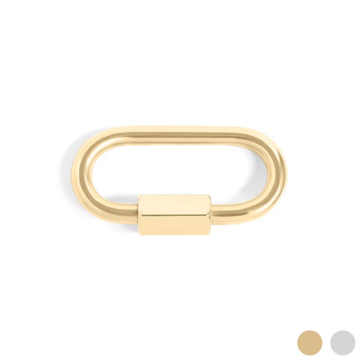 WJW - Wholesale Clasp - 18K Gold PVD Classic Carabiner Charm Holder Clasp