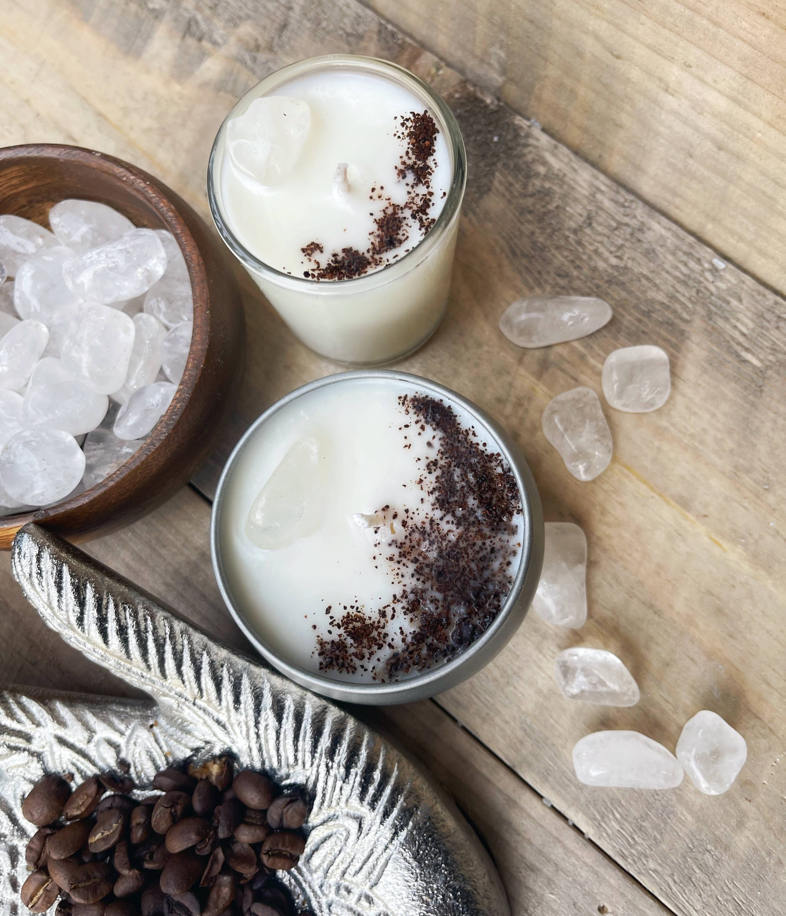 Rage Gems & Jewelry – Engroshandel Glaslys – Crystal Quartz & Kaffe Lys og Stash Jar2